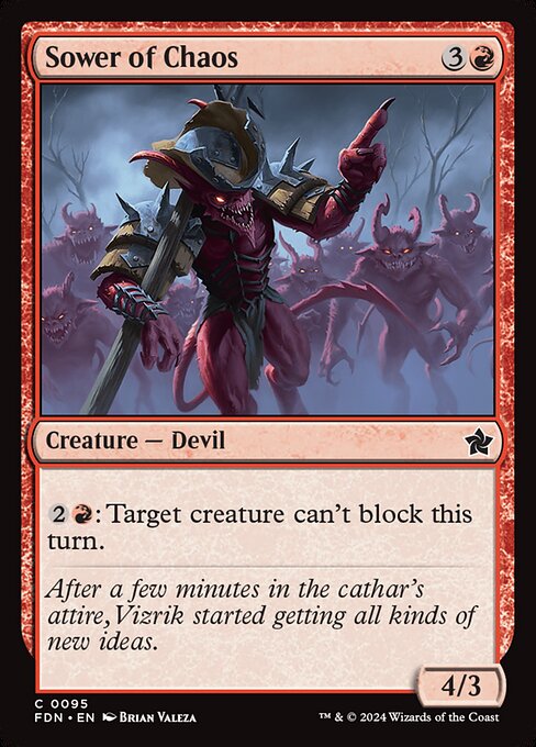 Foil CAD Sower of Chaos card from the Foundations set
