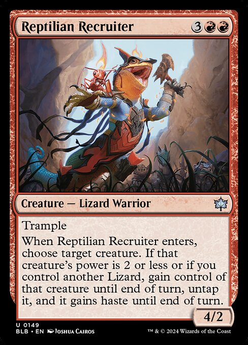 Reptilian Recruiter card from the Bloomburrow set