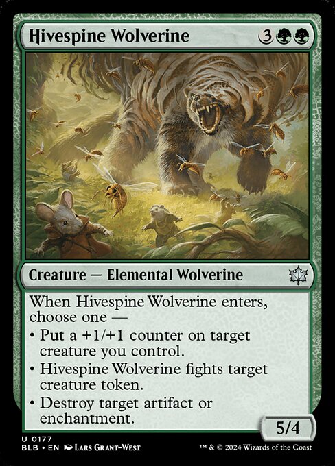 CAD Hivespine Wolverine card from the Bloomburrow set
