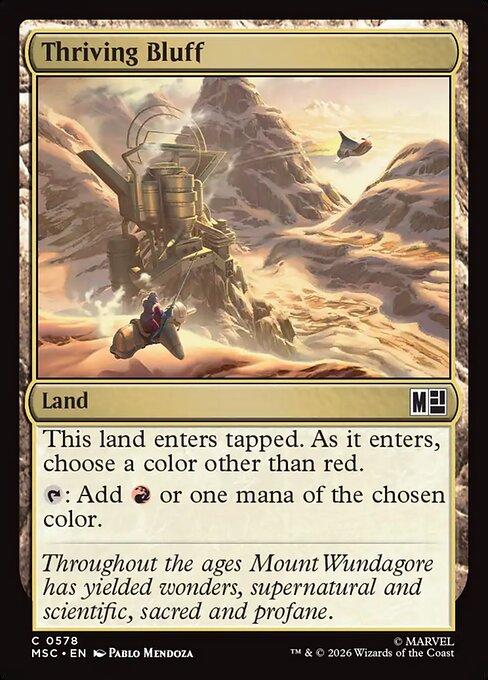 Thriving Bluff card from the Marvel Super Heroes Commander set
