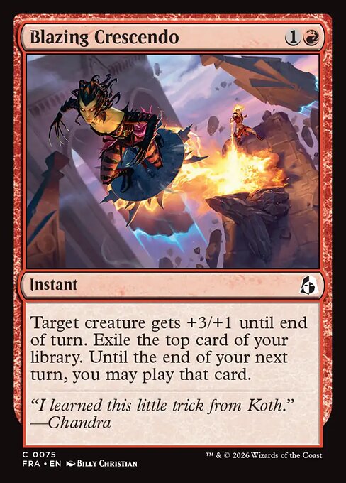 CAD Blazing Crescendo card from the Reality Fracture set
