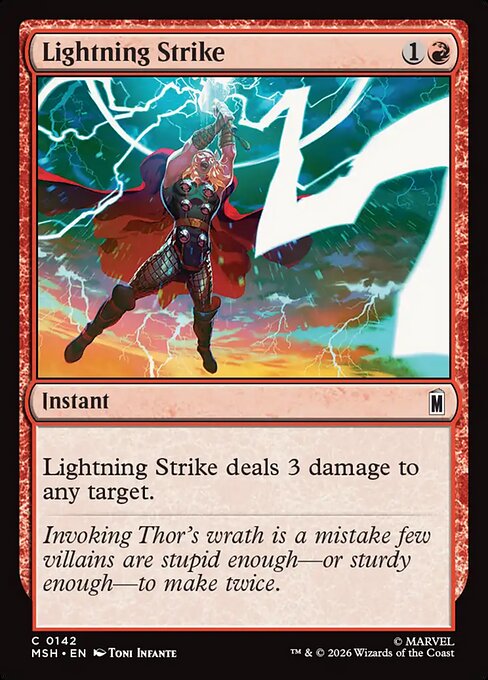 Lightning Strike card from the Marvel Super Heroes set