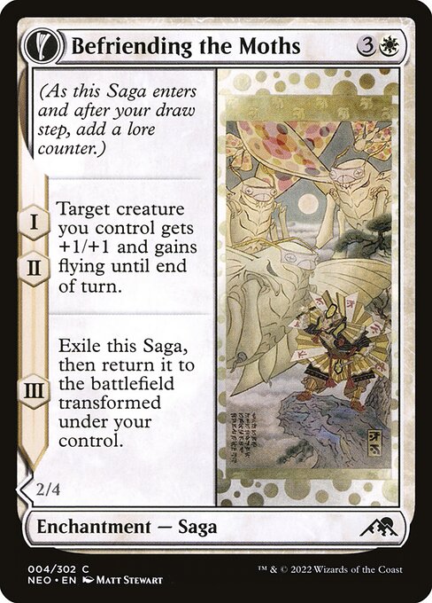 CAD Befriending the Moths // Imperial Moth card from the Kamigawa: Neon Dynasty set
