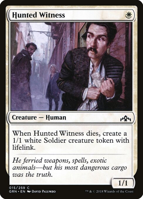 Hunted Witness card from the Guilds of Ravnica set