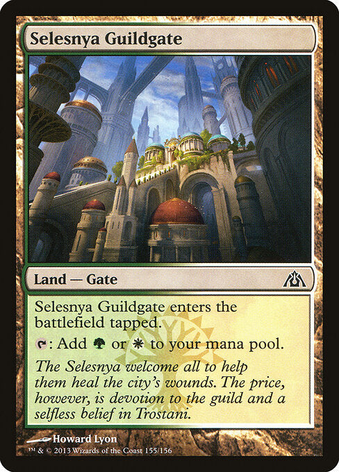 Foil Selesnya Guildgate card from the Dragon's Maze set