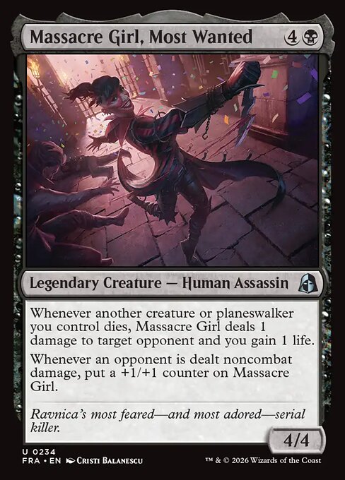 CAD Massacre Girl, Most Wanted card from the Reality Fracture set