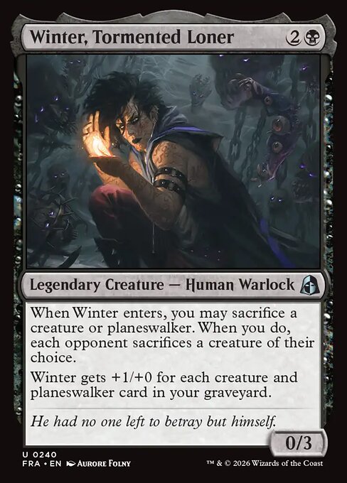 CAD Winter, Tormented Loner card from the Reality Fracture set