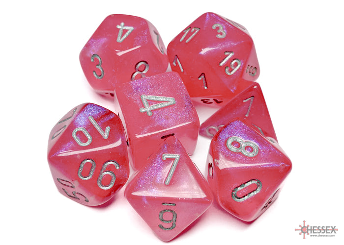 Chessex Pink (Silver) Polyhedral Dice