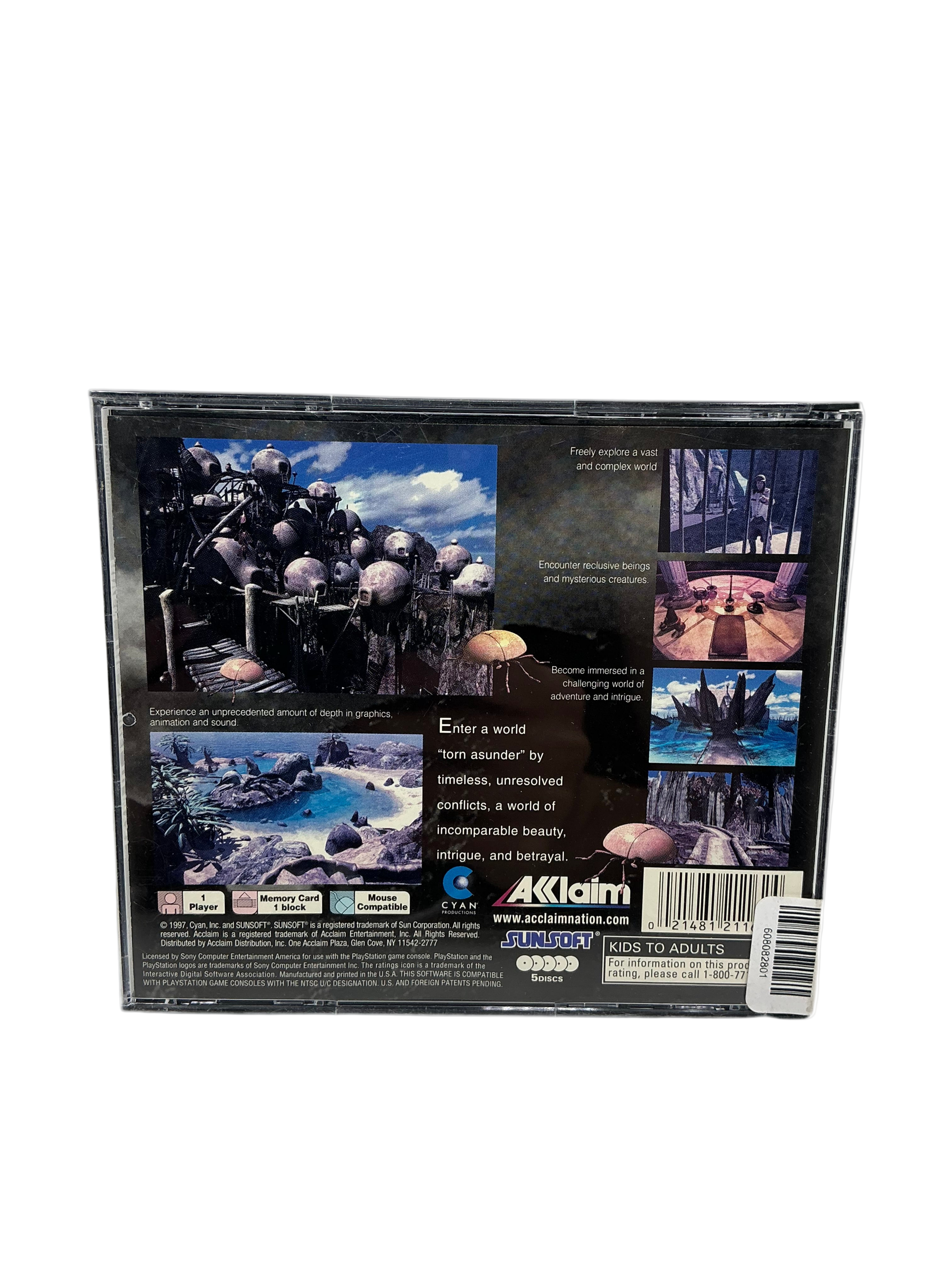 Back cover of a video game case with images and text on a white background