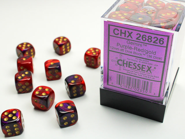 Chessex Gemini® Purple-Red (Gold)