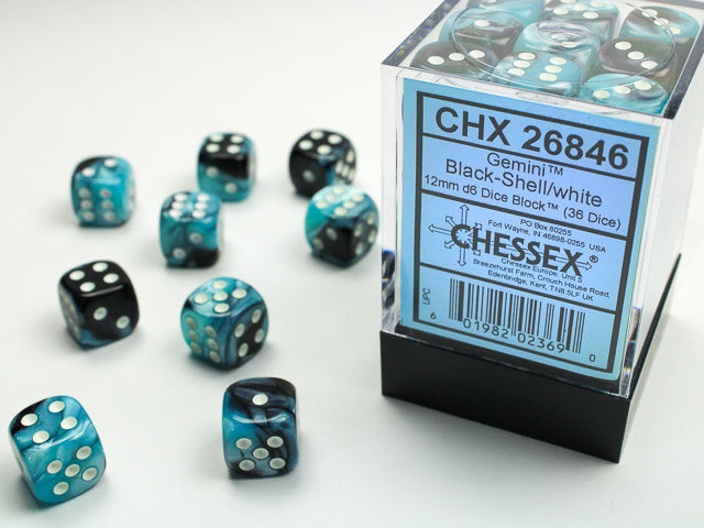 Chessex Gemini® Black-Shell (White)
