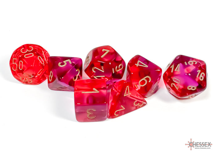 Chessex Red-Violet (Gold) Polyhedral Dice