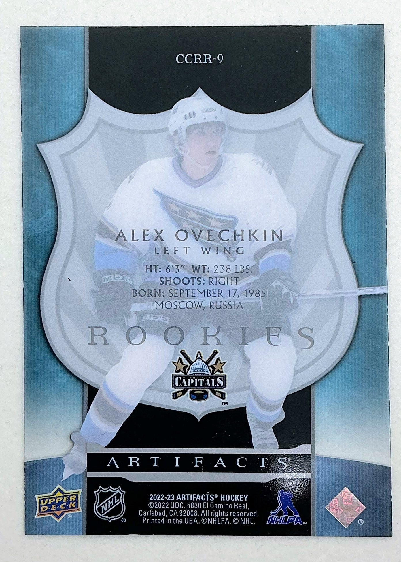 2022-2023 UD Artifacts Clear Cut Alex Ovechkin