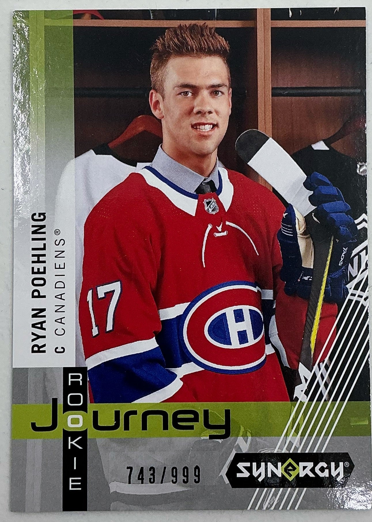 2019-2020 UD Synergy Rookie Journey Ryan Poehling #RP-4 /999