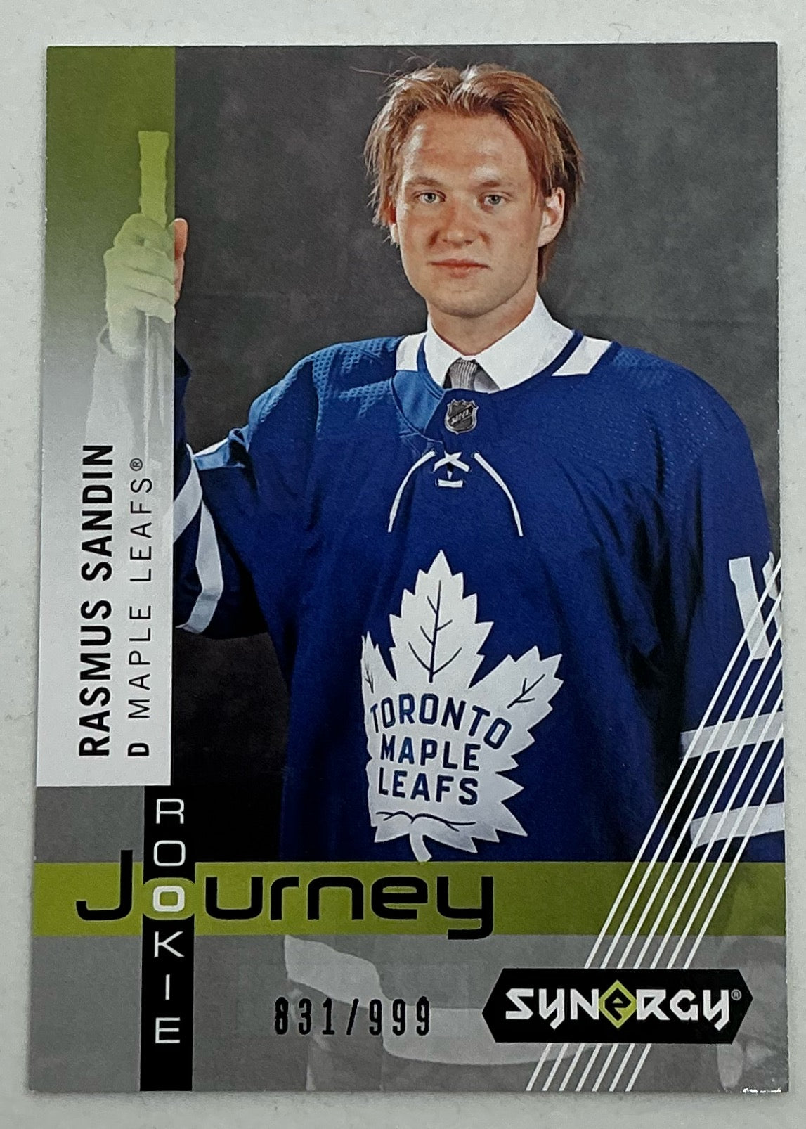 2019-2020 UD Synergy Rookie Journey Rasmus Sandin #RP-14 /999