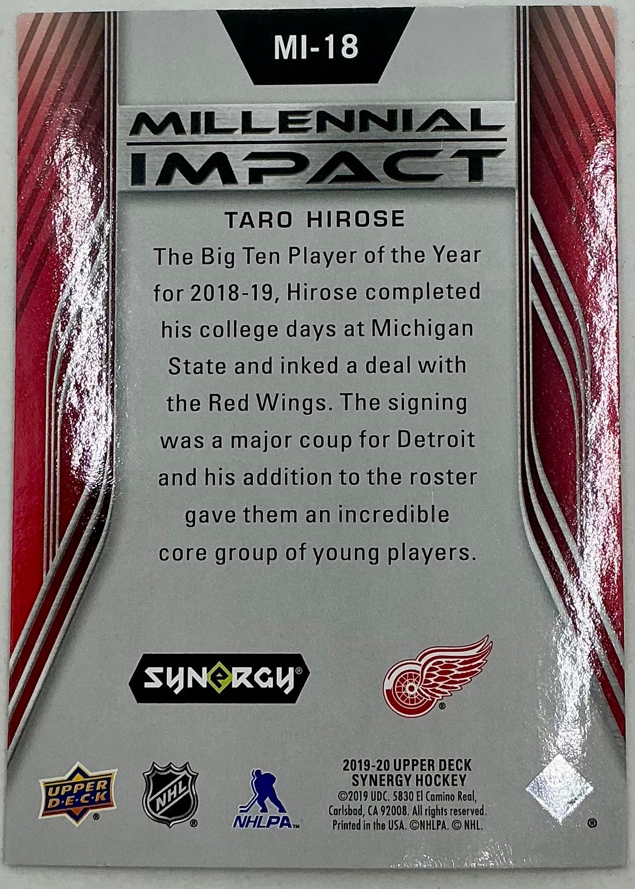 2019-2020 UD Millennial Impact Taro Hirose #MI-18