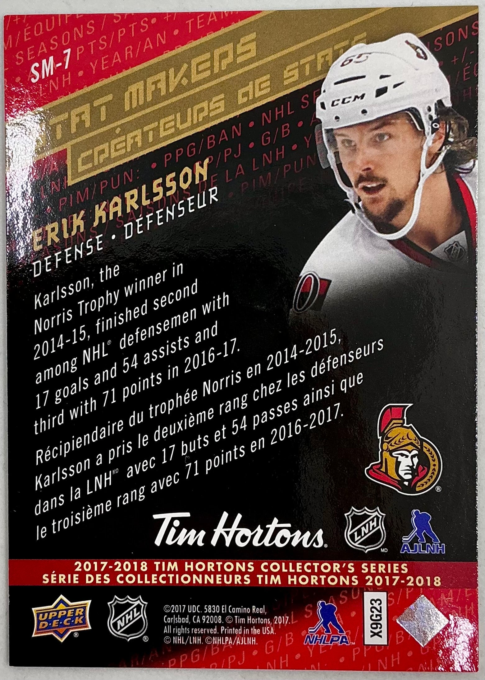 2021-2022 UD Tim Hortons Andrei Svechnikov #70