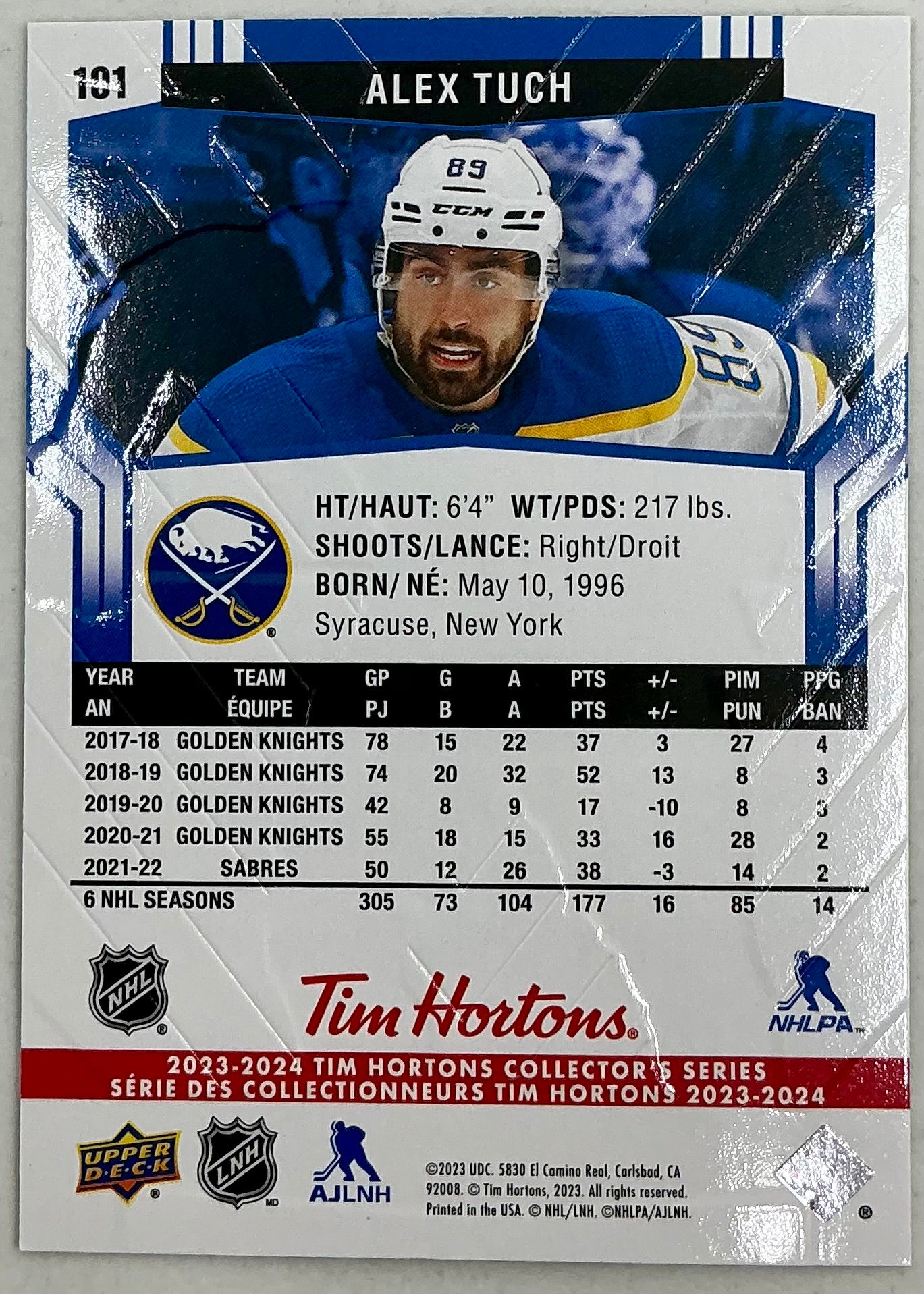 2023-2024 UD Tim Hortons Alex Tuch #101