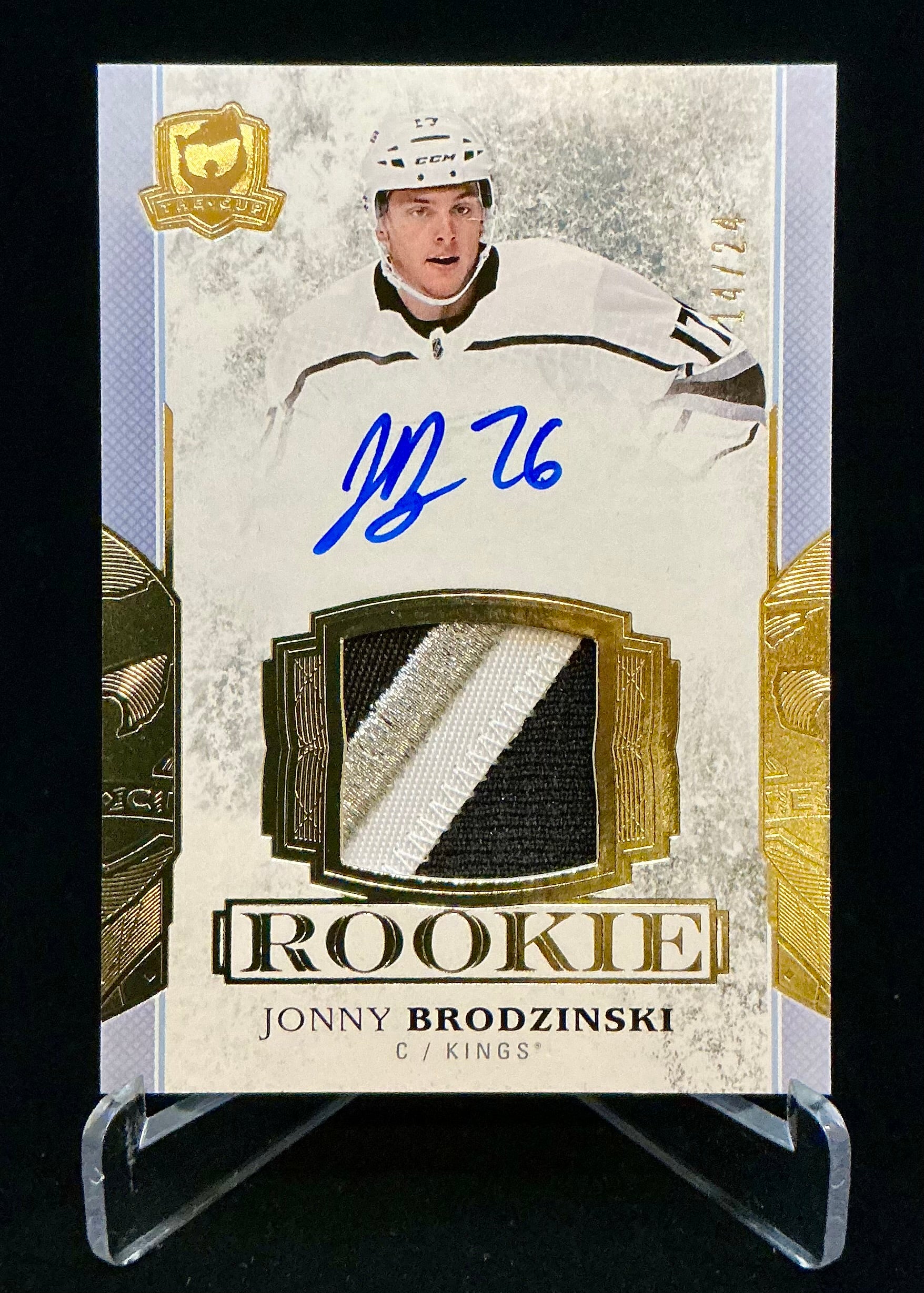 2017-2018 The Cup Rookie Auto Patch Gold Spectrum Jonny Brodzinski #140 /24
