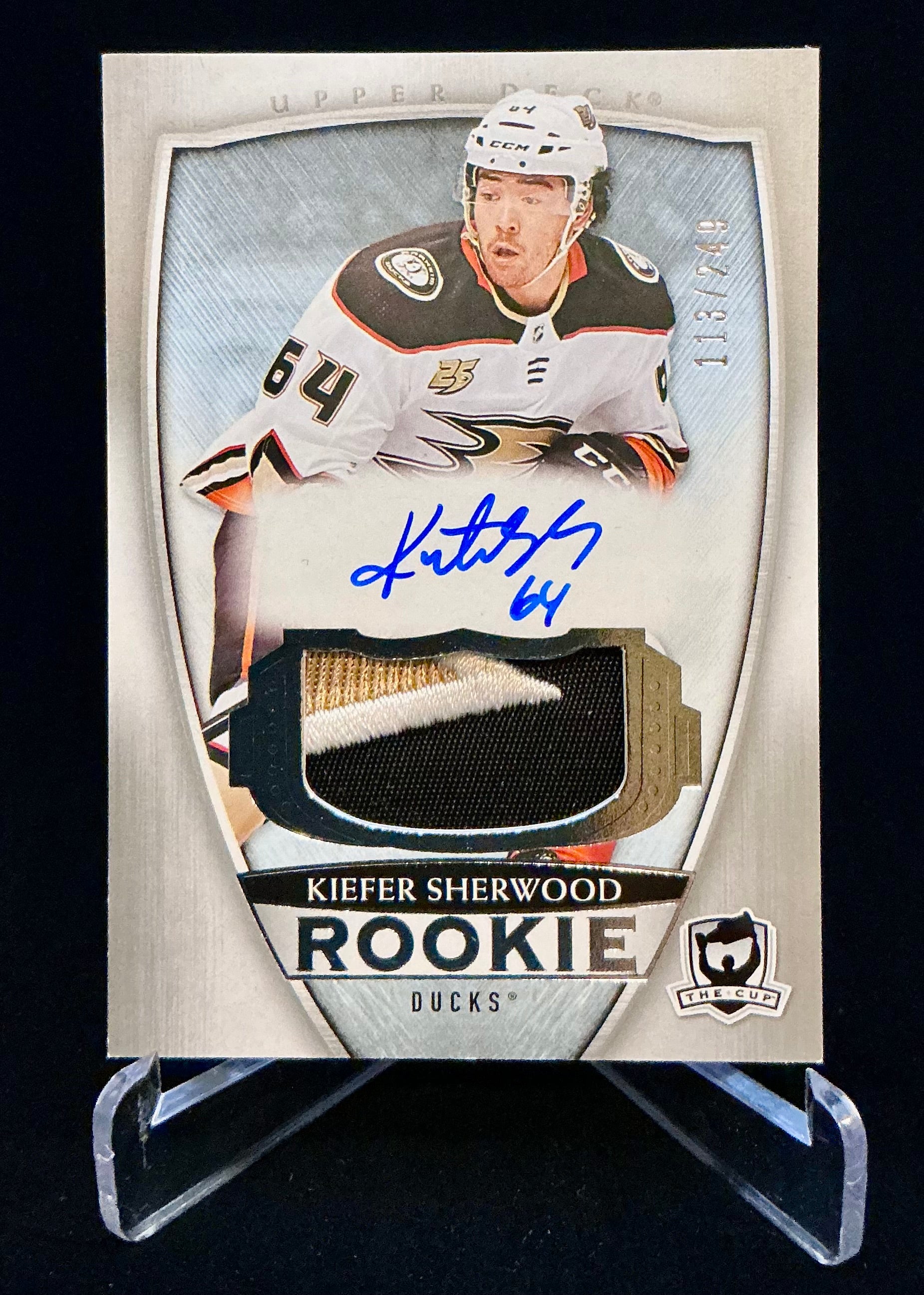 2018-2019 The Cup Rookie Auto Patch Kiefer Sherwood #117 /249