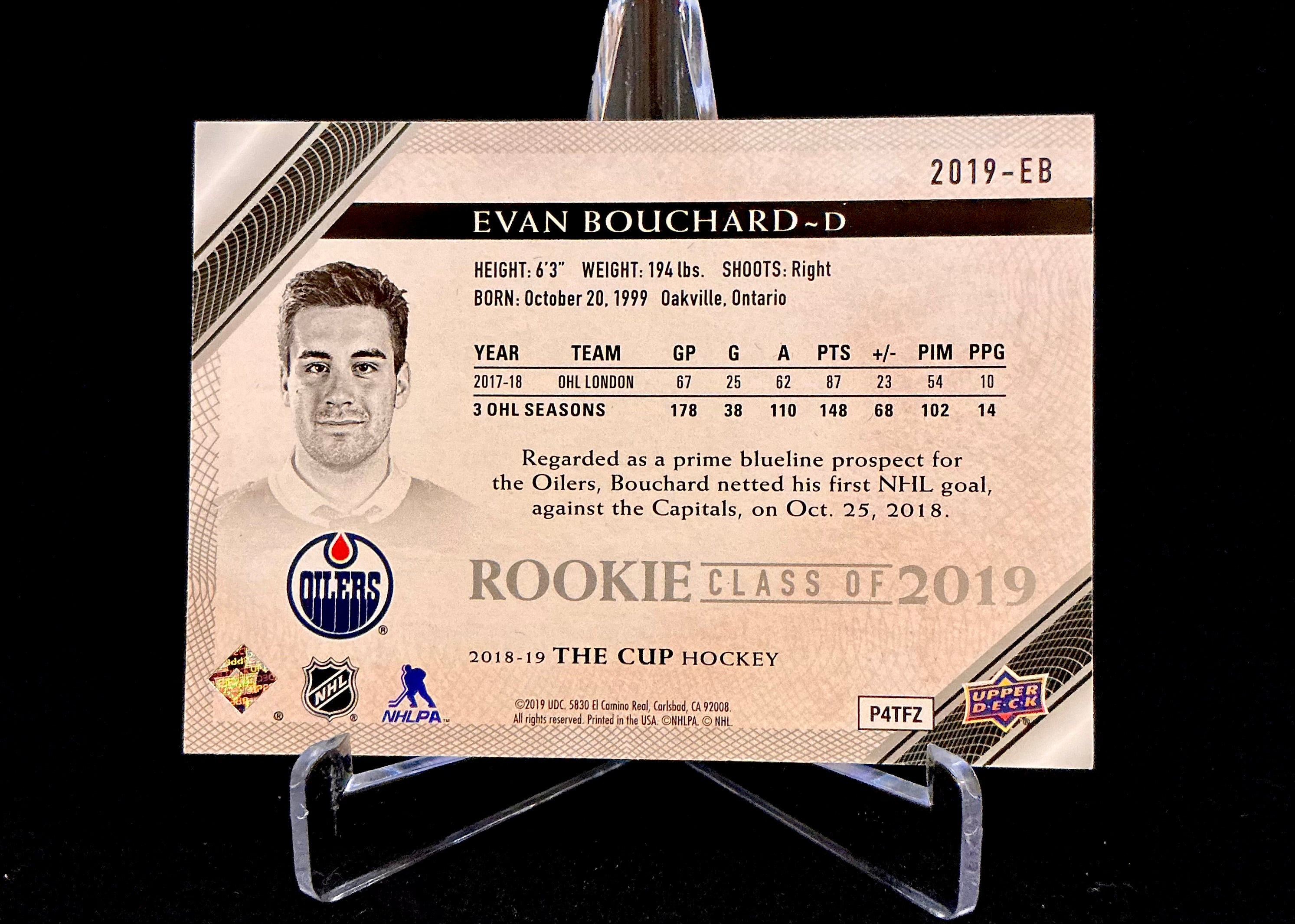 2018-2019 The Cup Rookie Class of 2019 Evan Bouchard /249