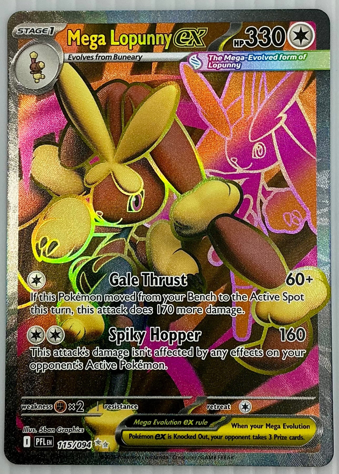 Mega Lopunny ex 115/094 (Illustration Rare)- Phantasmal Flames