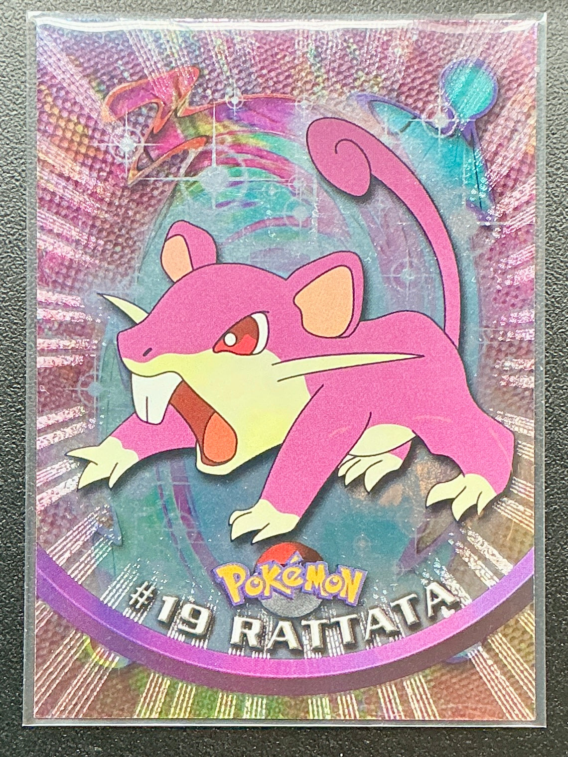 Pokémon Topps Sunrays Foil Ratatta #19 Series 1 (Black Logo)