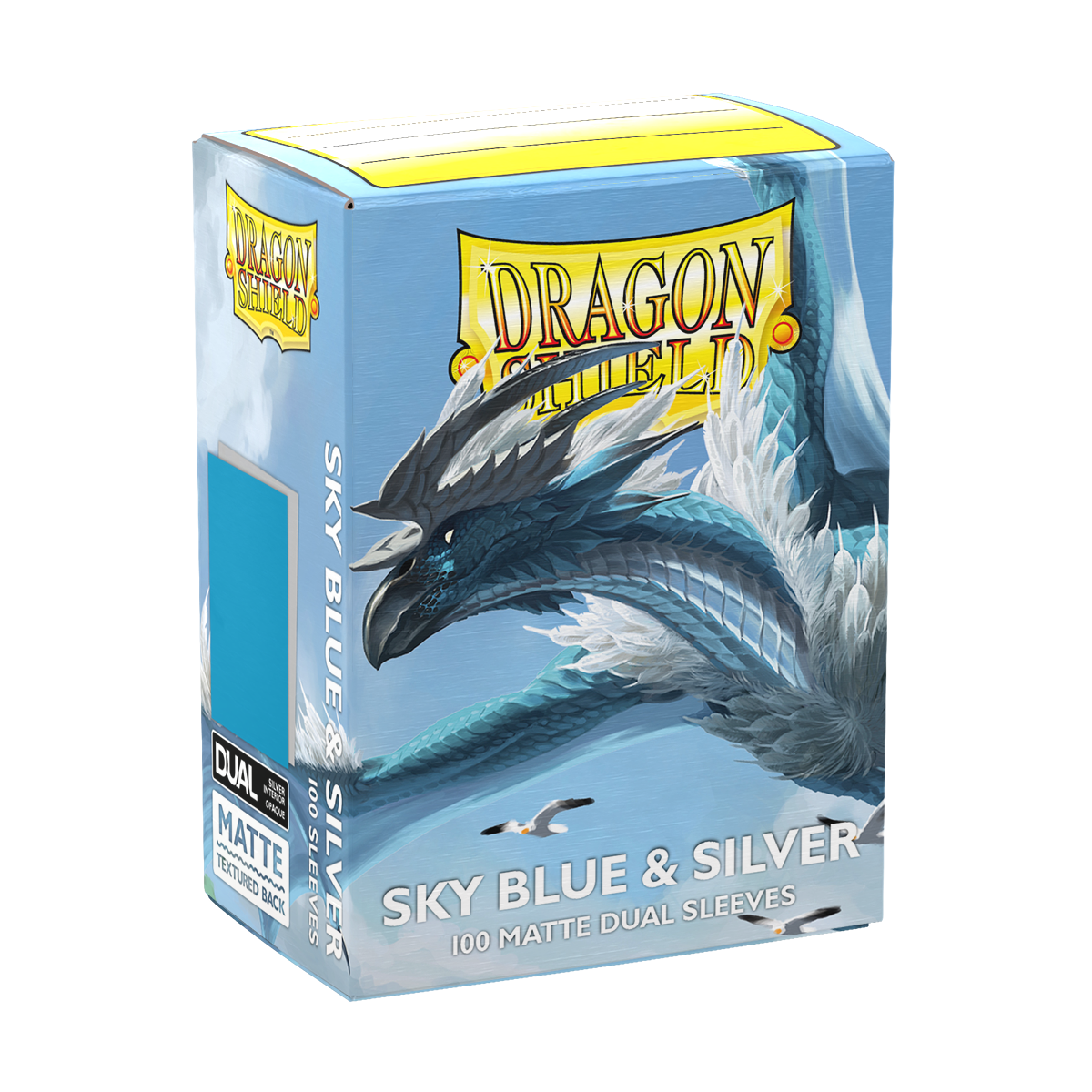 Dragon Shield Sky-Blue & Silver Matte Dual Sleeves (100 Pack)