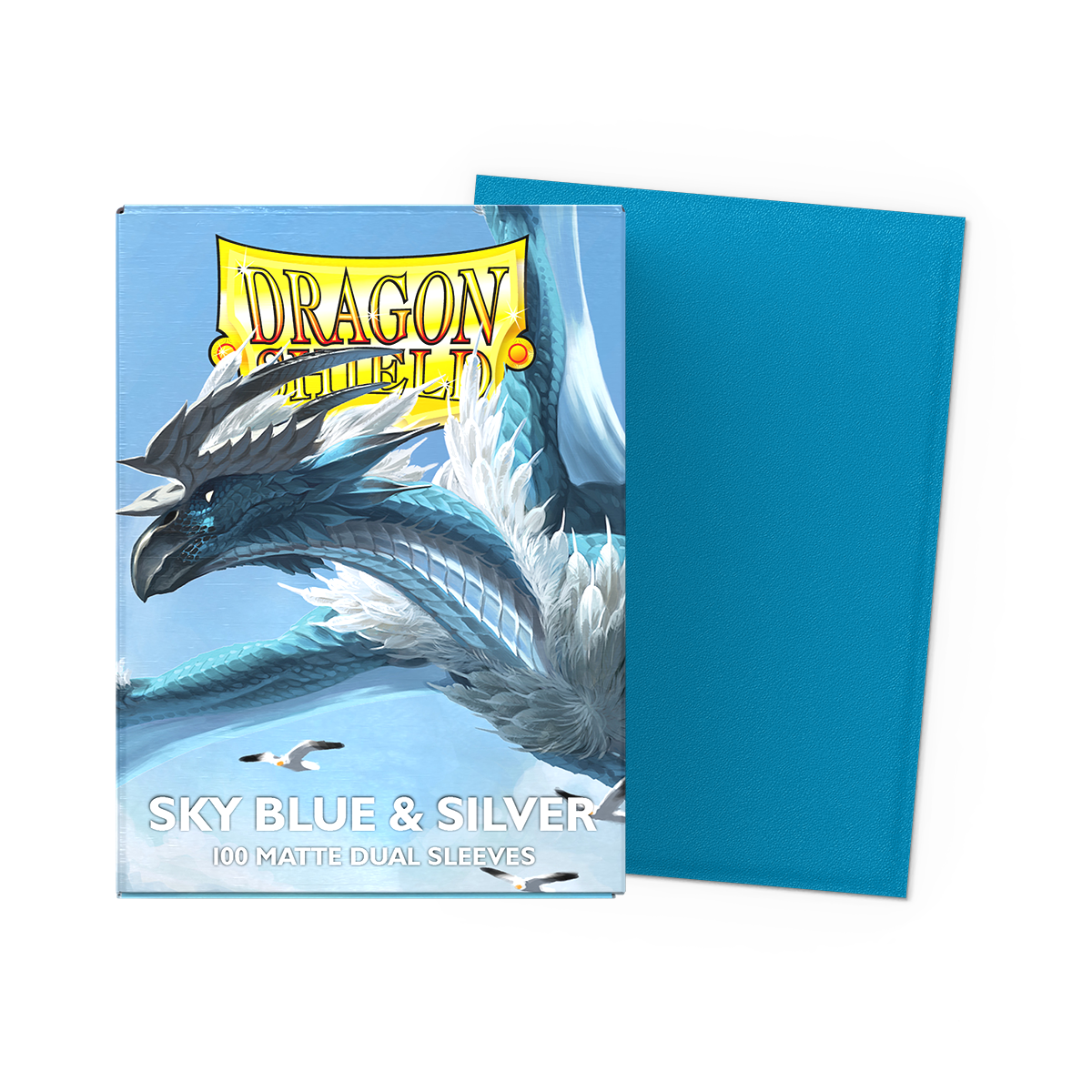Dragon Shield Sky-Blue & Silver Matte Dual Sleeves (100 Pack)