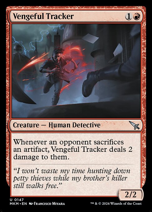CAD Vengeful Tracker card from the Murders at Karlov Manor set
