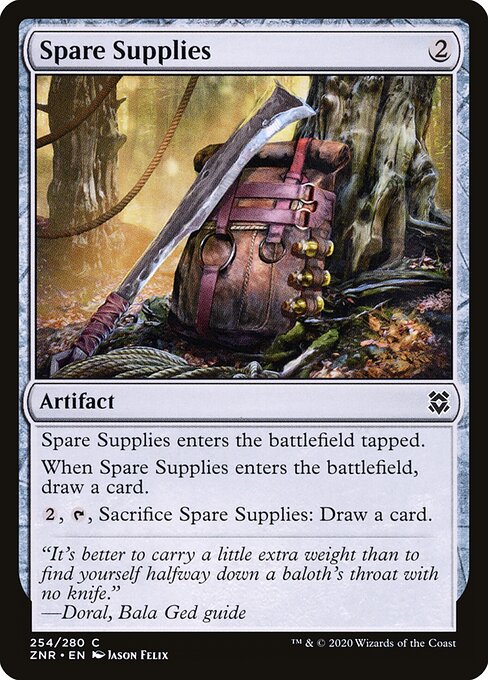 Foil Spare Supplies card from the Zendikar Rising set