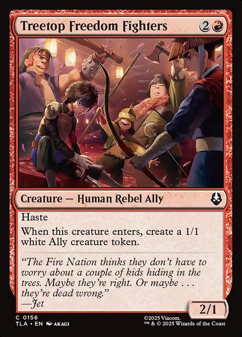 CAD Treetop Freedom Fighters card from the Avatar: The Last Airbender set