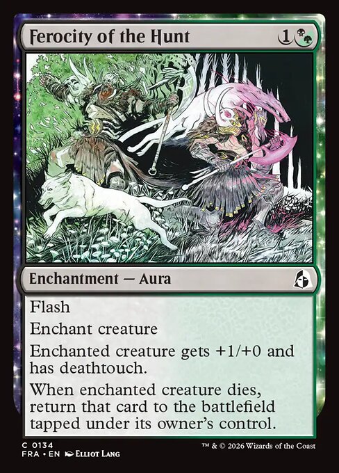 CAD Ferocity of the Hunt card from the Reality Fracture set