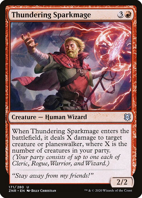CAD Thundering Sparkmage card from the Zendikar Rising set