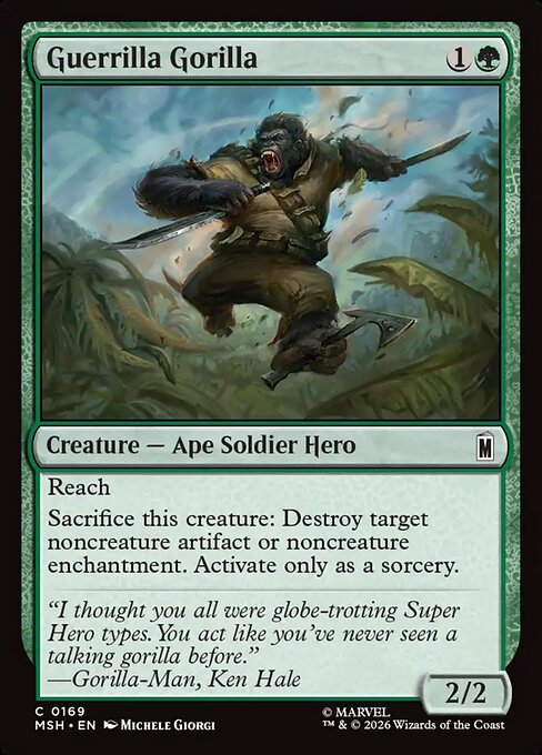 Guerrilla Gorilla card from the Marvel Super Heroes set