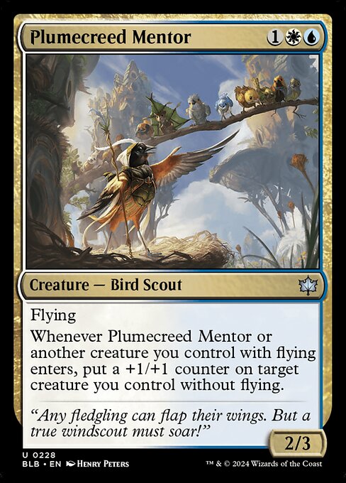 CAD Plumecreed Mentor card from the Bloomburrow set