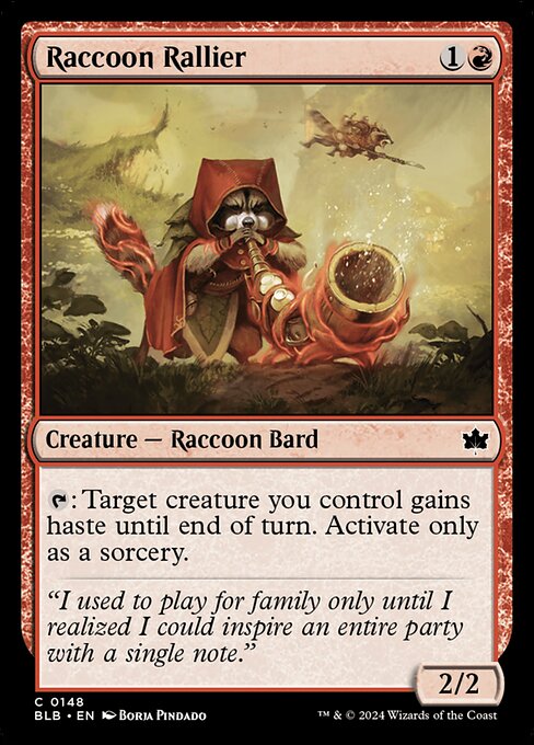 CAD Raccoon Rallier card from the Bloomburrow set