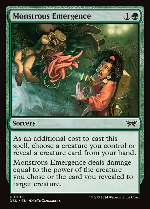 CAD Monstrous Emergence card from the Duskmourn: House of Horror set