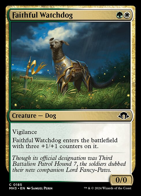 Foil Faithful Watchdog card from the Modern Horizons 3 set