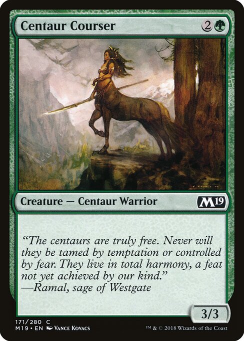Centaur Courser card from the Core Set 2019 set