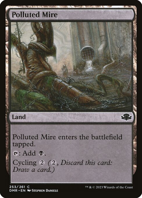 Polluted Mire card from the Dominaria Remastered set