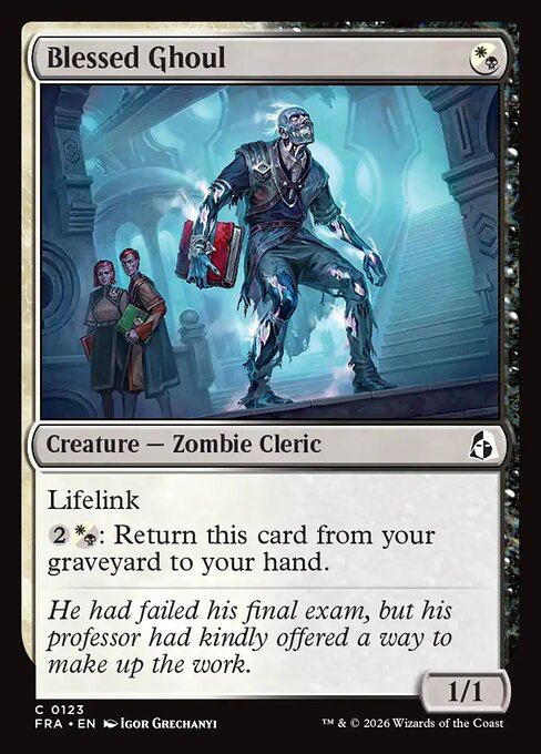 Foil CAD Blessed Ghoul card from the Reality Fracture set
