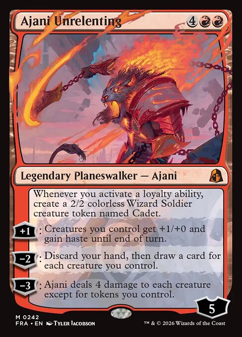 CAD Ajani Unrelenting card from the Reality Fracture set