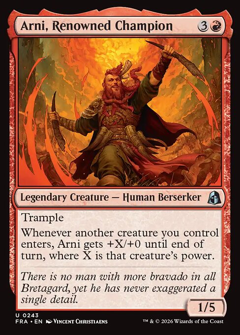 CAD Arni, Renowned Champion card from the Reality Fracture set