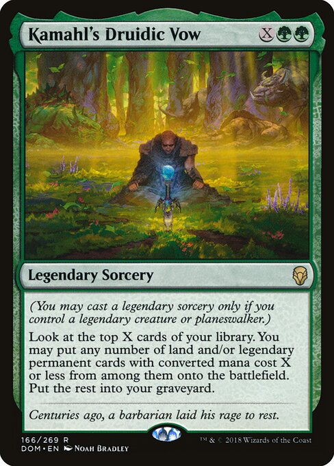 Kamahl's Druidic Vow card from the Dominaria set