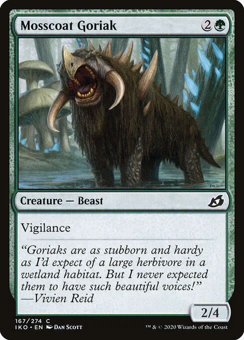 CAD Mosscoat Goriak card from the Ikoria: Lair of Behemoths set