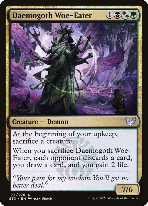 Daemogoth Woe-Eater card from the Strixhaven: School of Mages set