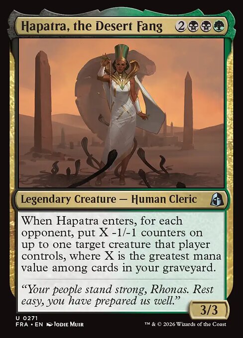 CAD Hapatra, the Desert Fang card from the Reality Fracture set