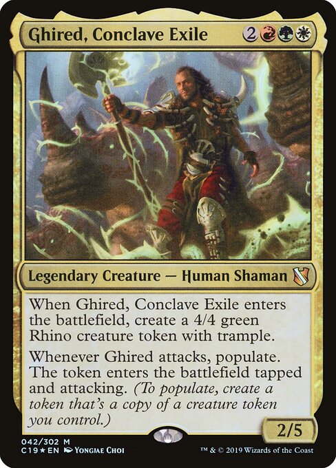 Foil Ghired, Conclave Exile card from the Commander 2019 set