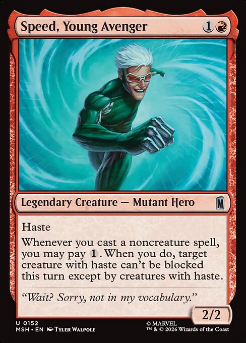 Speed, Young Avenger card from the Marvel Super Heroes set